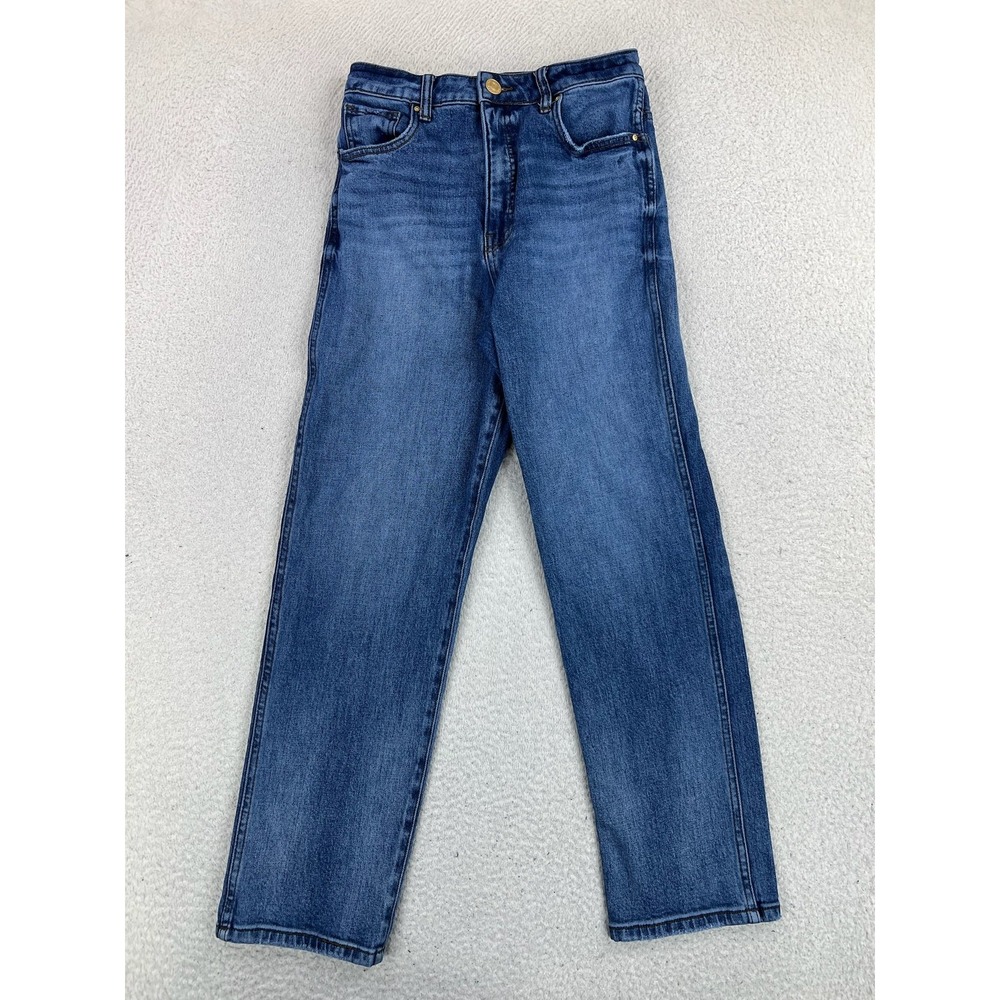 KUT From The Kloth Melissa Straight Jeans Womens 00 Blue High Rise Stretch Denim